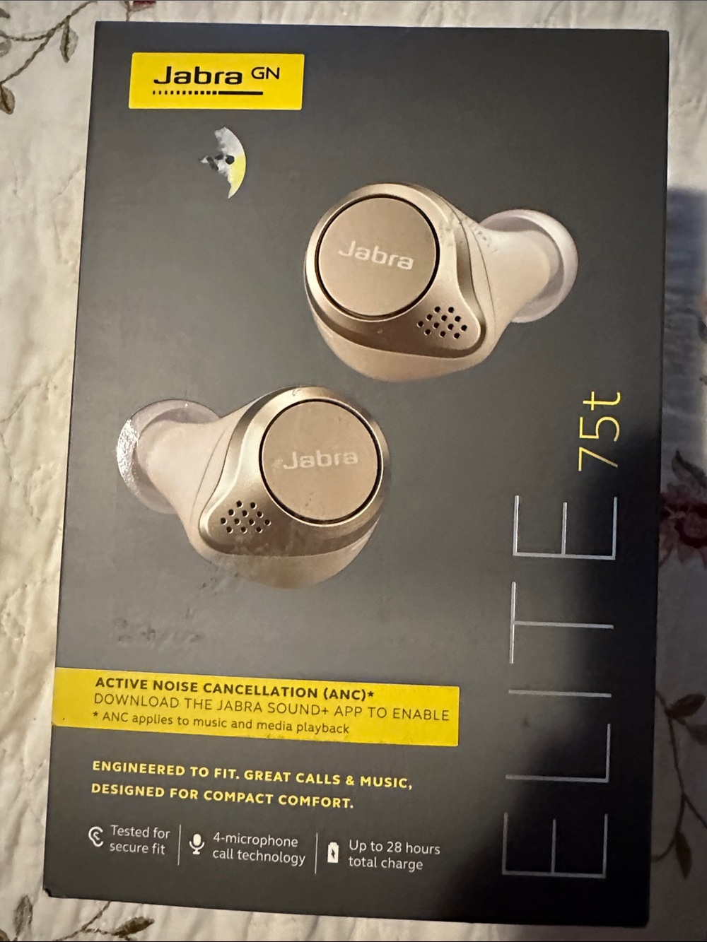 Jabra Elite 75t True Wireless Earbuds - Gold